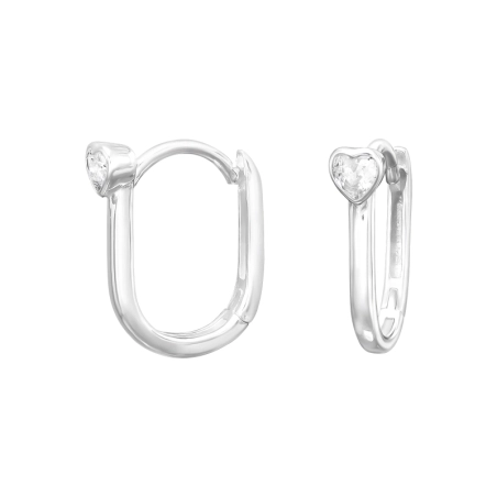 Huggies mit Herz Ohrringer Ear Huggers Schmuck | All4silver