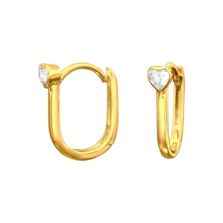 Vergoldete Huggies mit Herz 24 Karat goldbeschichteter Schmuck Schmuck | All4silver