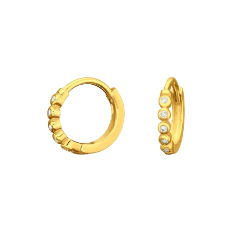 Vergoldete Huggies-Ringe mit Zirkonen 24 Karat goldbeschichteter Schmuck Schmuck | All4silver