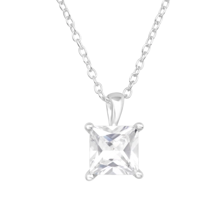 Quadrat mit Zirkon Geometrischer Schmuck Schmuck | All4silver