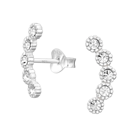 Geometrisch Ohrstecker mit Kristall Schmuck | All4silver