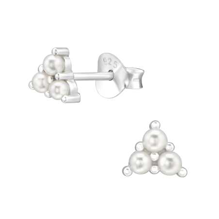 Geometrisch Ohrstecker mit Perlen Schmuck | All4silver