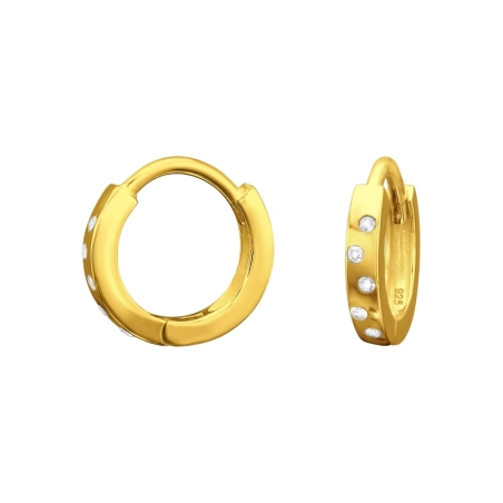 Huggies vergoldete Ringe mit Zirkonen 24 Karat goldbeschichteter Schmuck Schmuck | All4silver