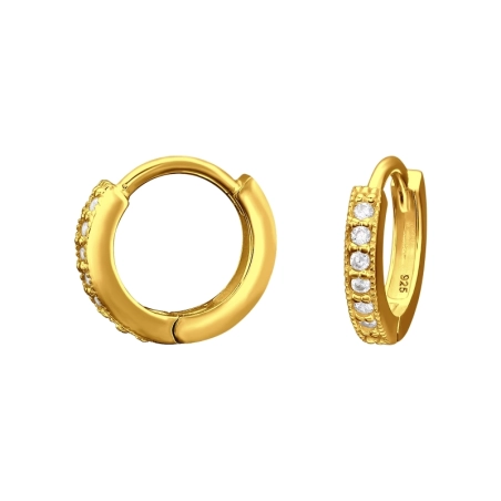 Huggies vergoldete Ringe mit Zirkonen 24 Karat goldbeschichteter Schmuck Schmuck | All4silver