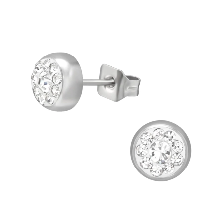 5 mm runde Kristalle Ohrstecker aus Edelstahl Schmuck | All4silver