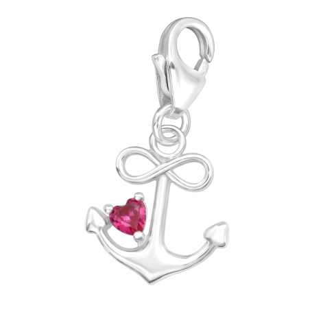 Anker und Unendlichkeit Arm Anhänger mit Karabiner Schmuck | All4silver