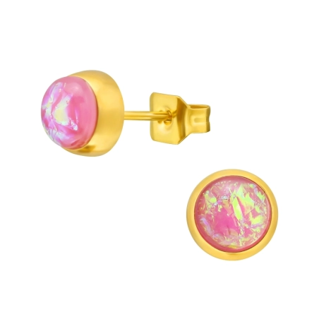 5 mm große Ohrringe aus vergoldetem stahl Ohrstecker aus Edelstahl Schmuck | All4silver