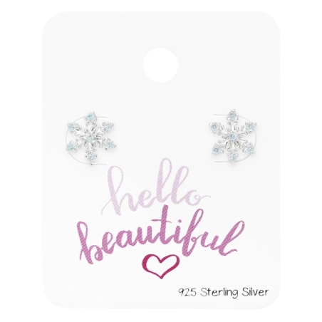 Schneeflocke auf der Karte Weihnachtsschmuck Schmuck | All4silver
