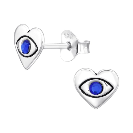 Böser Blick Ohrstecker mit Kristall Schmuck | All4silver