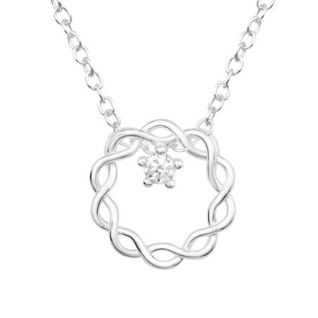 Mit Zirkon verflochten Halskette mit Steinen Schmuck | All4silver
