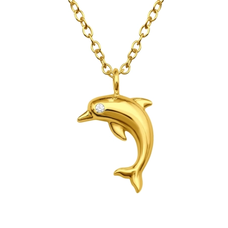 Vergoldeter Delphin Tier-Schmuck Schmuck | All4silver