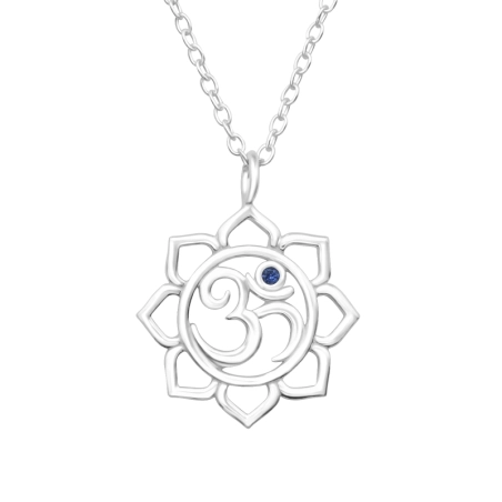 Om-Symbol Halskette mit Steinen Schmuck | All4silver