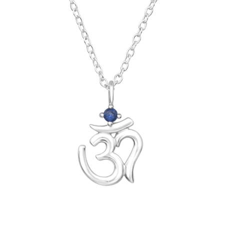 Om-Symbol Halskette mit Steinen Schmuck | All4silver