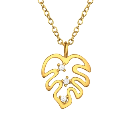Blattgold Monstera Schmuck im Angebot Schmuck | All4silver