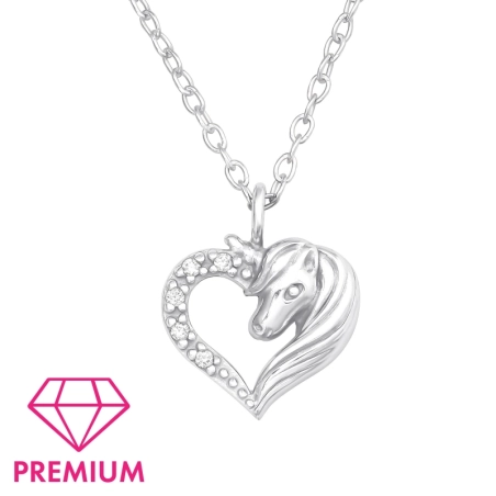 Einhorn im Herzen - Premium* Halsketten für Kinder Schmuck | All4silver