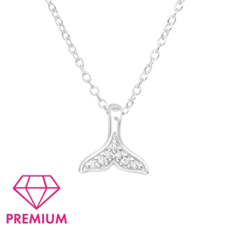 Walschwanz mit Zirkonen Halsketten für Kinder Schmuck | All4silver