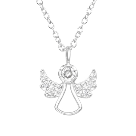 Engelsflügel Halskette mit Steinen Schmuck | All4silver