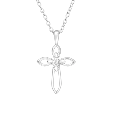 Kreuz mit Zirkon Religions-Schmuck Schmuck | All4silver