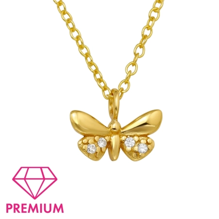 Vergoldeter Schmetterling - Premium* Halsketten für Kinder Schmuck | All4silver