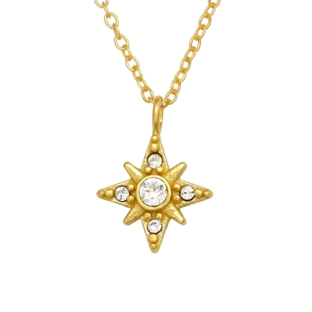 Vergoldeter Nordstern Sterne, Mond & Sonne Schmuck | All4silver