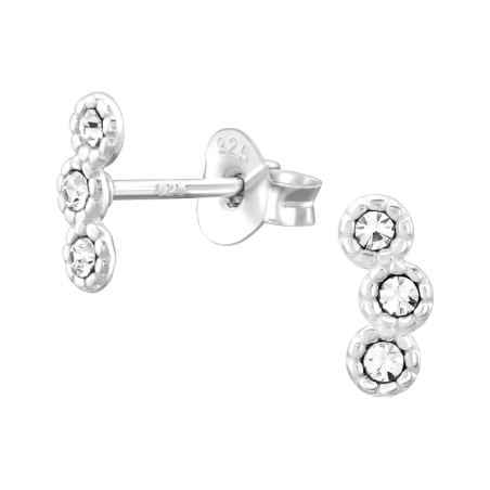 Geometrisch Ohrstecker mit Kristall Schmuck | All4silver