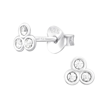 Geometrisch - Puzet-Ohrringe aus Silber 925 Kristall