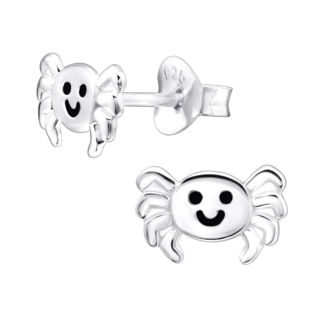 Lächelnde Krabbe Ohrstecker mit Emaillefarben Schmuck | All4silver