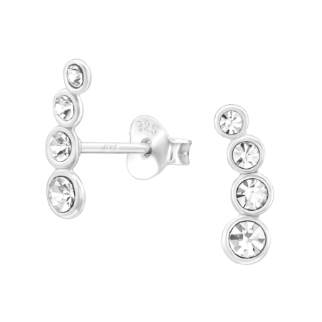 Geometrisch mit Kristallen Ohrstecker mit Kristall Schmuck | All4silver