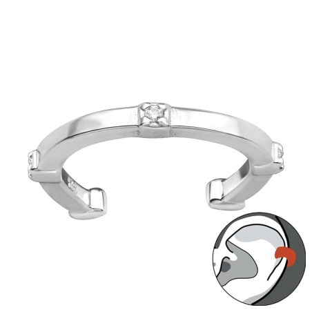 Einfach mit Zirkonen Ohrklemme und Ohrkletterer Schmuck | All4silver