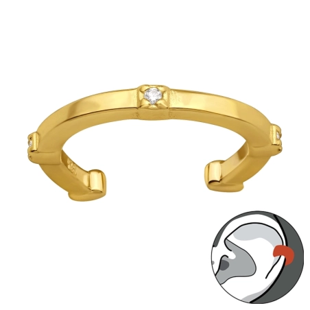 Vergoldet einfach mit Zirkonen Ohrklemme und Ohrkletterer Schmuck | All4silver