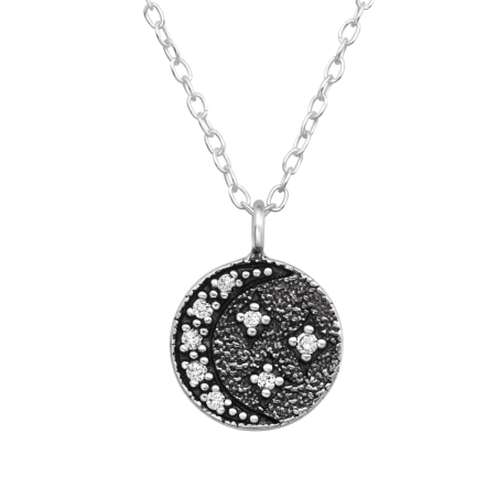 Oxidierter Mond und Sterne Sterne, Mond & Sonne Schmuck | All4silver