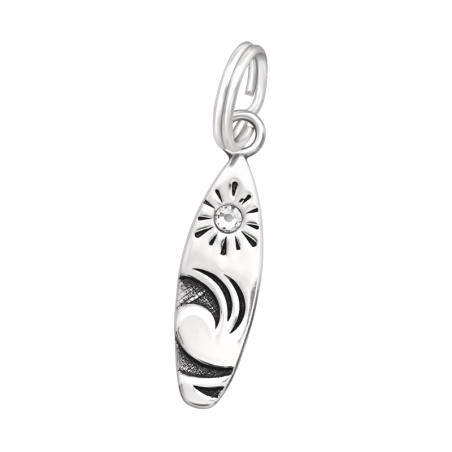 Surfen Arm Anhänger mit Schlüsselring Schmuck | All4silver