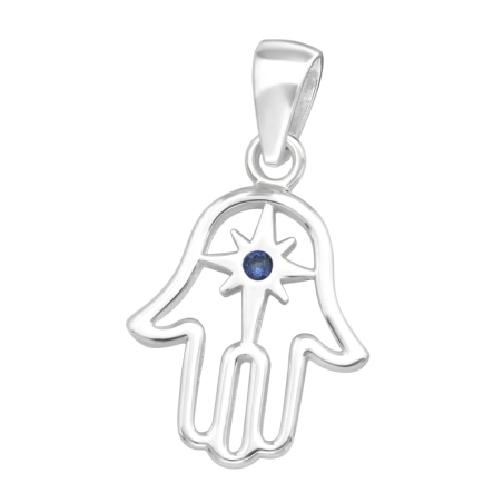 Hamsa Anhänger mit Zirkonia Steinen Schmuck | All4silver