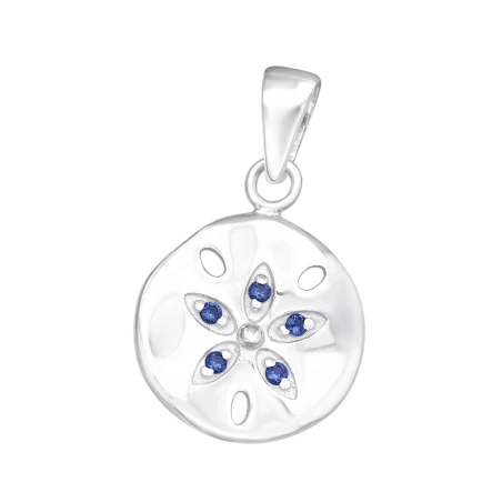 Eine Blume Anhänger mit Zirkonia Steinen Schmuck | All4silver