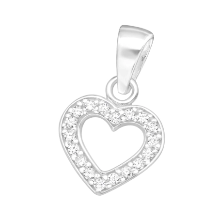 Herz Anhänger mit Zirkonia Steinen Schmuck | All4silver