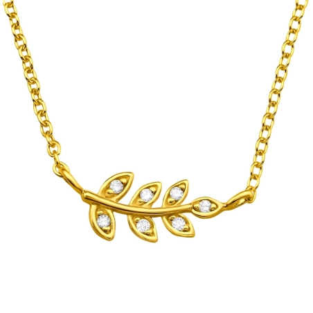 Blätter mit Zirkonen vergoldet Schmuck im Angebot Schmuck | All4silver