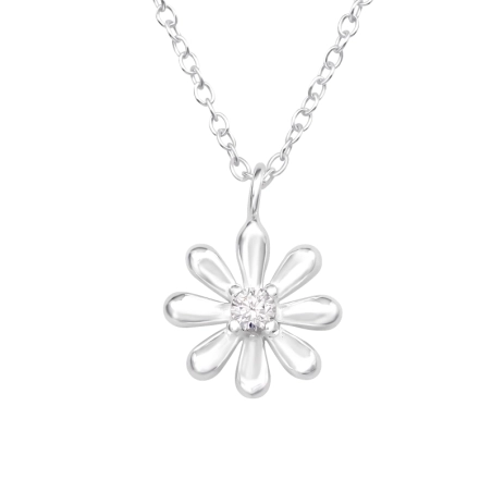 Blume mit Zirkon Natur Schmuck Schmuck | All4silver