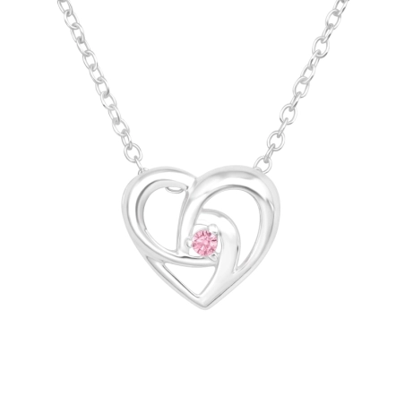 Herz mit rosa Zirkon in der Mitte Valentinstag-Schmuck Schmuck | All4silver