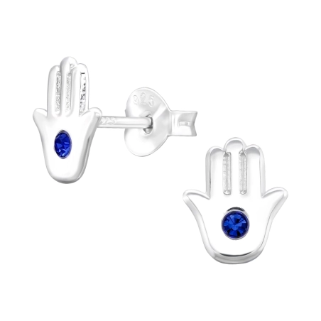 Hamsa Ohrstecker mit Steinen Schmuck | All4silver