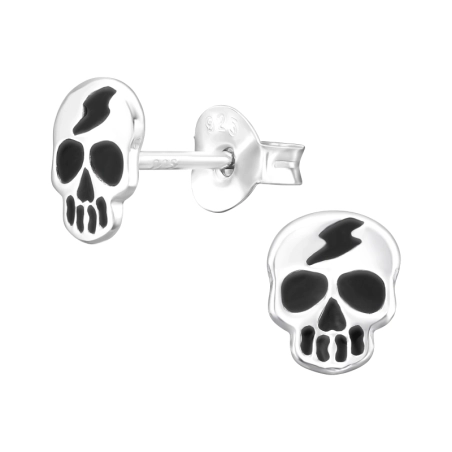 Schädel mit schwarzen Augen Halloween-Schmuck Schmuck | All4silver