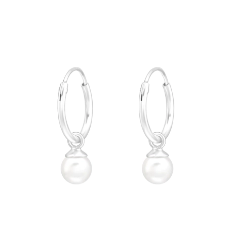 5 mm synthetische Perle Creolen Ohrringe Schmuck | All4silver