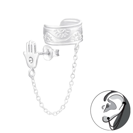 Hamsa mit Kristall und Kette Schmuck im Angebot Schmuck | All4silver