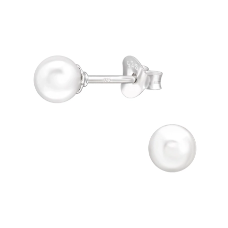 5 mm rund Ohrstecker mit Perlen Schmuck | All4silver