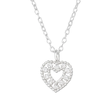 Herz mit Zirkonen Valentinstag-Schmuck Schmuck | All4silver