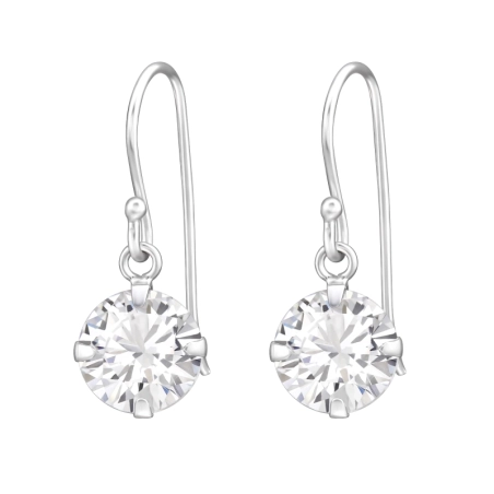 8 mm runder Zirkon Ohrringe mit Zirkonia Steinen Schmuck | All4silver