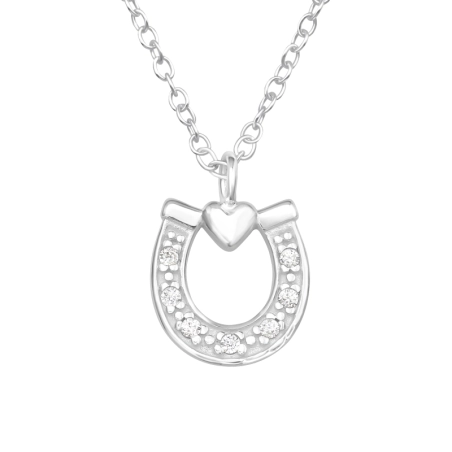 Hufeisen Halskette mit Steinen Schmuck | All4silver