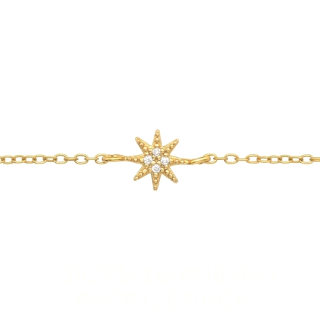Goldener Glitzerstern Armbänder mit Silberkette Schmuck | All4silver