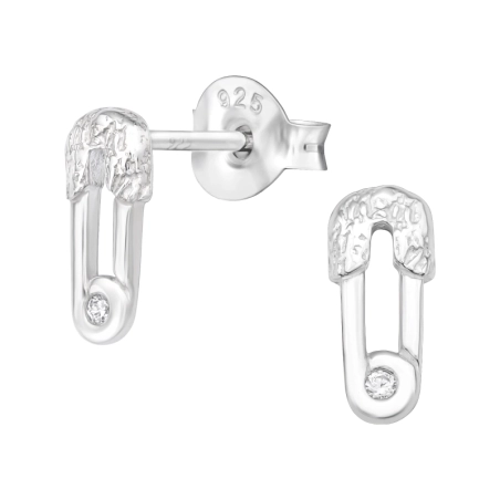 Schließe Ohrstecker mit Zirkonia Steinen Schmuck | All4silver