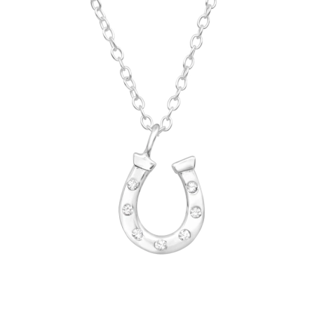 Hufeisen Halskette mit Steinen Schmuck | All4silver