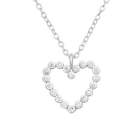 Herz mit Zirkonen Valentinstag-Schmuck Schmuck | All4silver